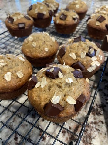Homemade banana muffins.
