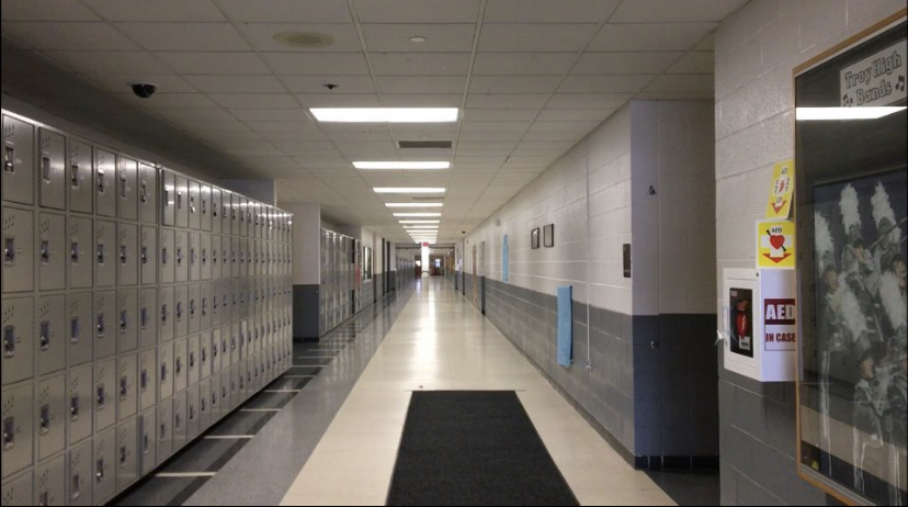 The empty halls at Troy High