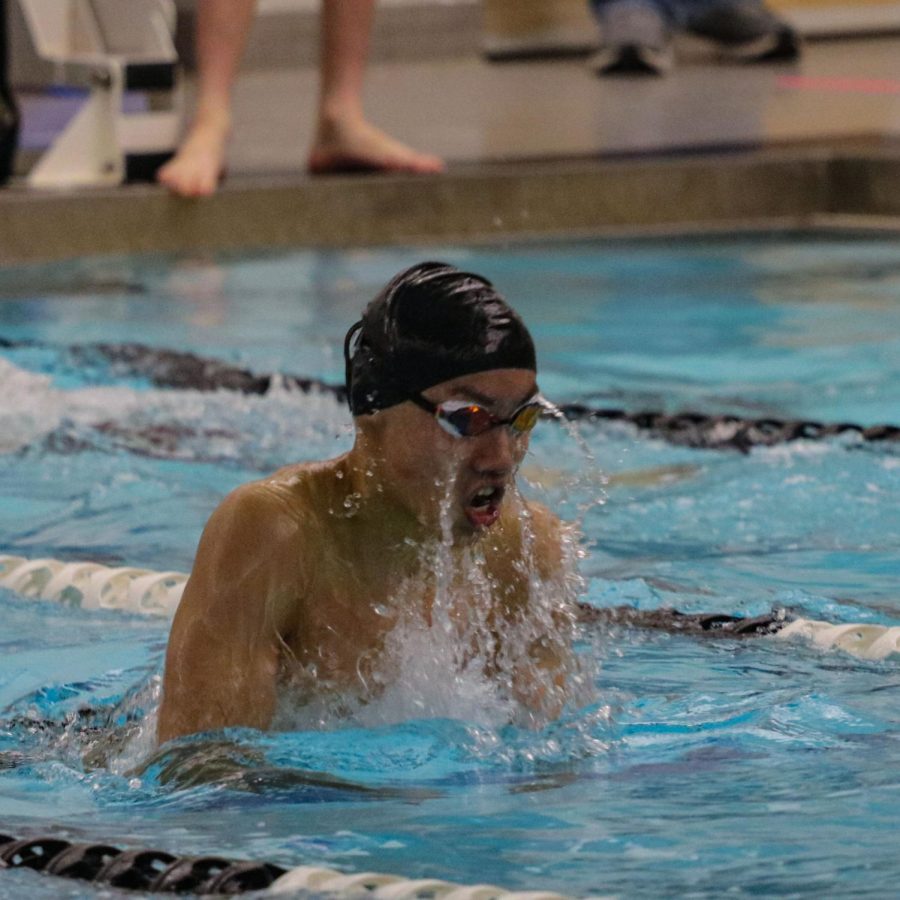 Swimmer Andrew Meng during the 100 yard Breaststroke.