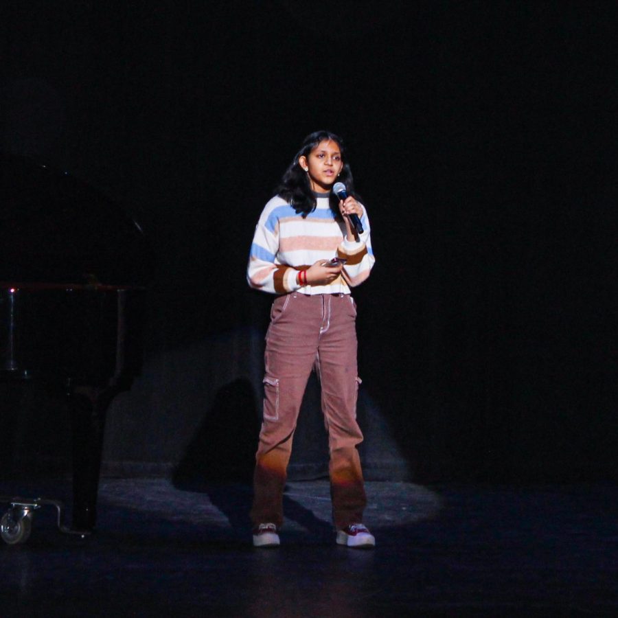 Varsha Ganesan sings at Troy Highs Got Talent. 