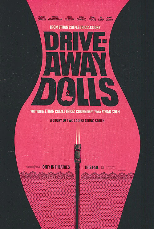 The official poster for “Drive Away Dolls” (2024). PUBLIC DOMAIN.